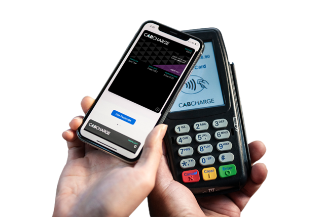 image of smartphone and cabcharge terminal