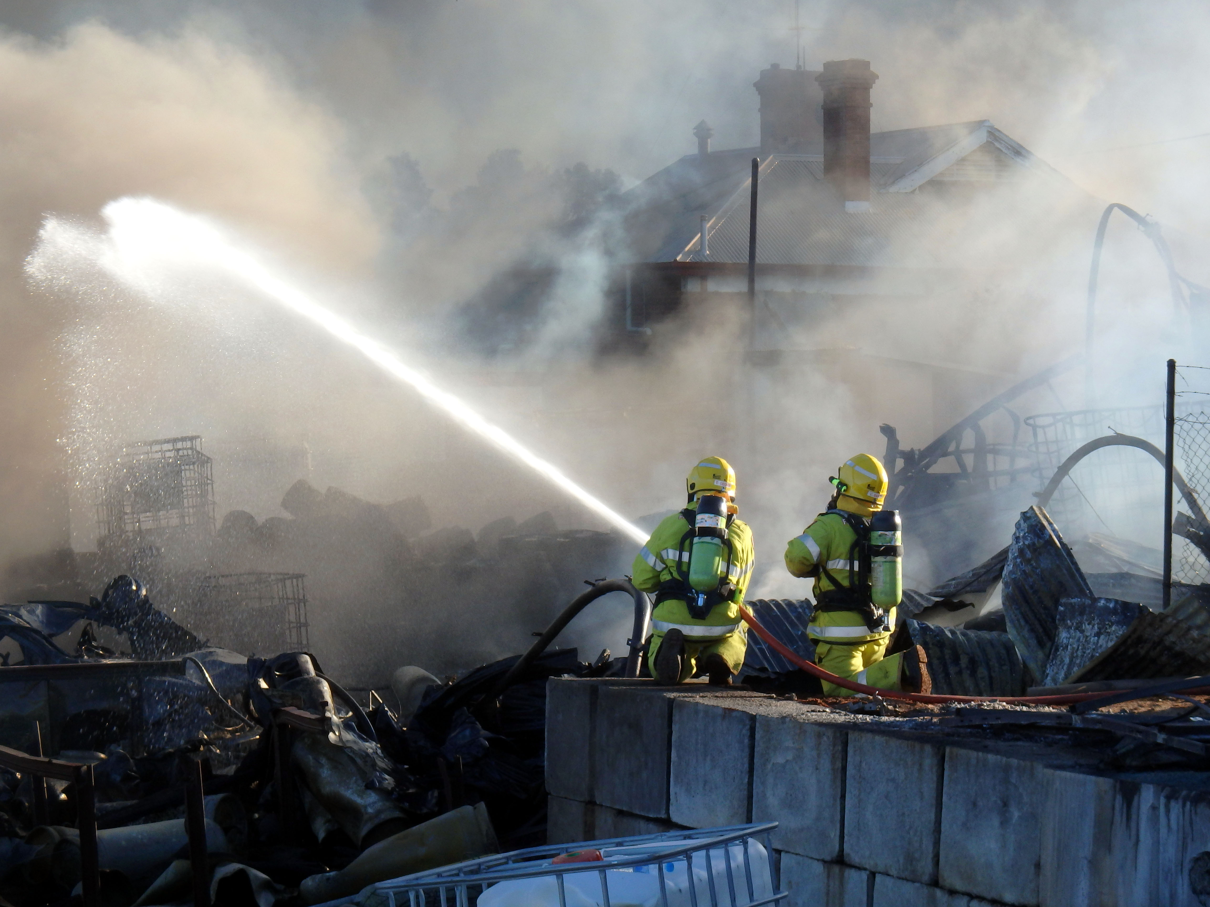 Firefighters fighting fire in Geraldton