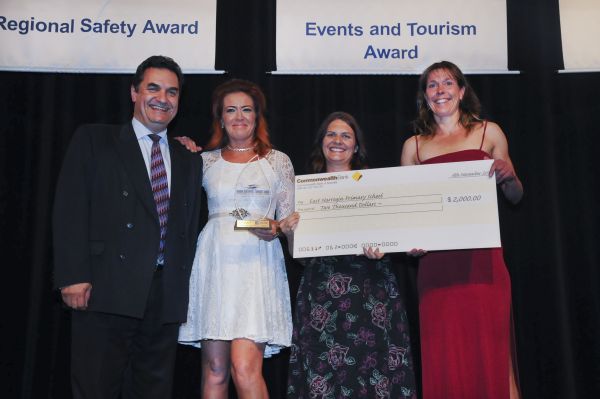 Teachers from East Narrogin Primary school holding a cheque