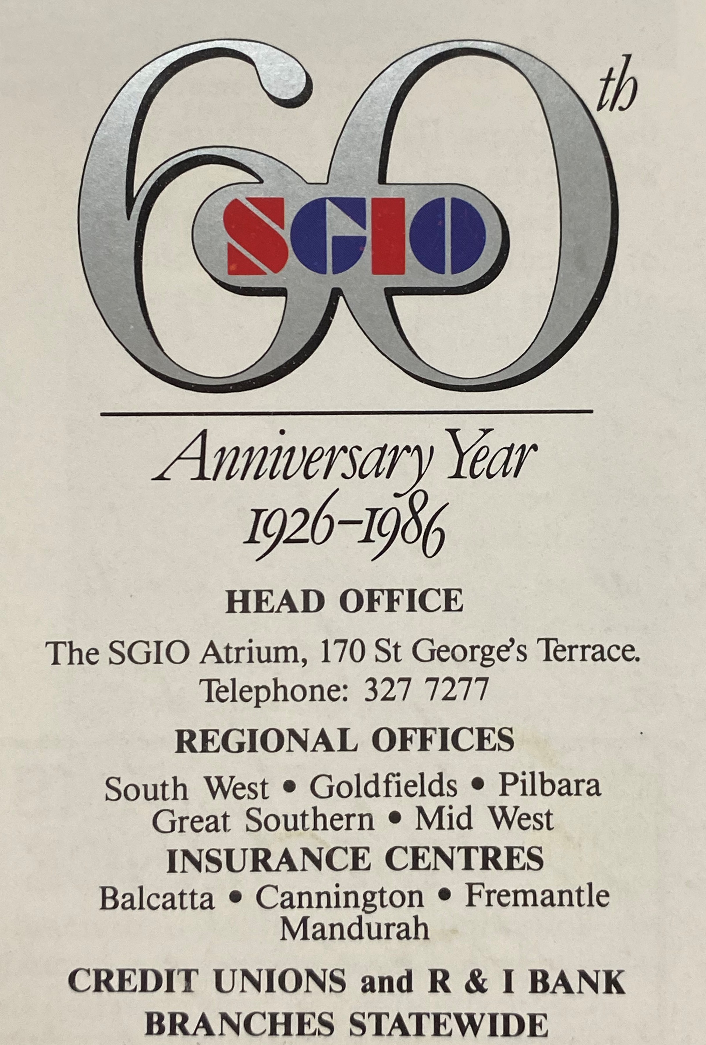 SGIO 60 anniversary